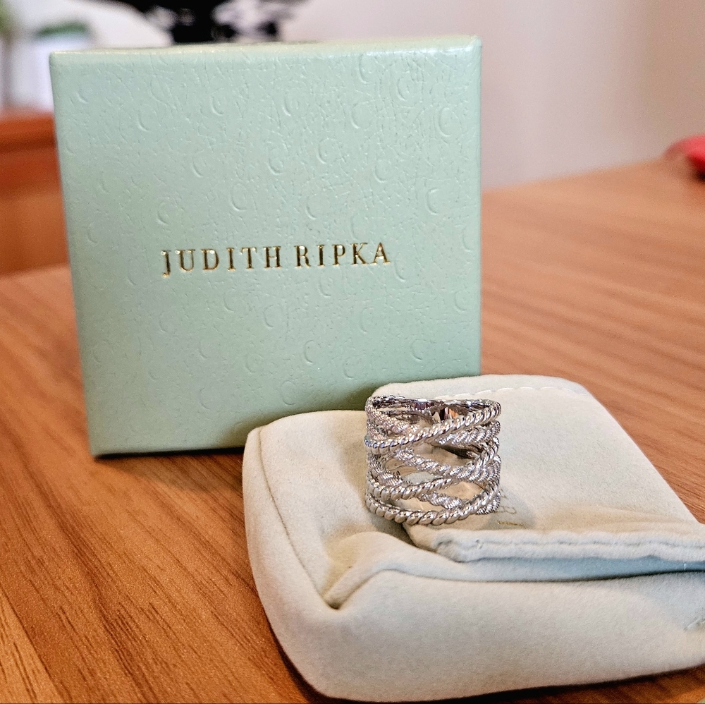 Judith Ripka Sterling Silver Twisted Rope Ring